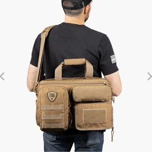 Tactical baby gear diaper bag with wipes pouch add on